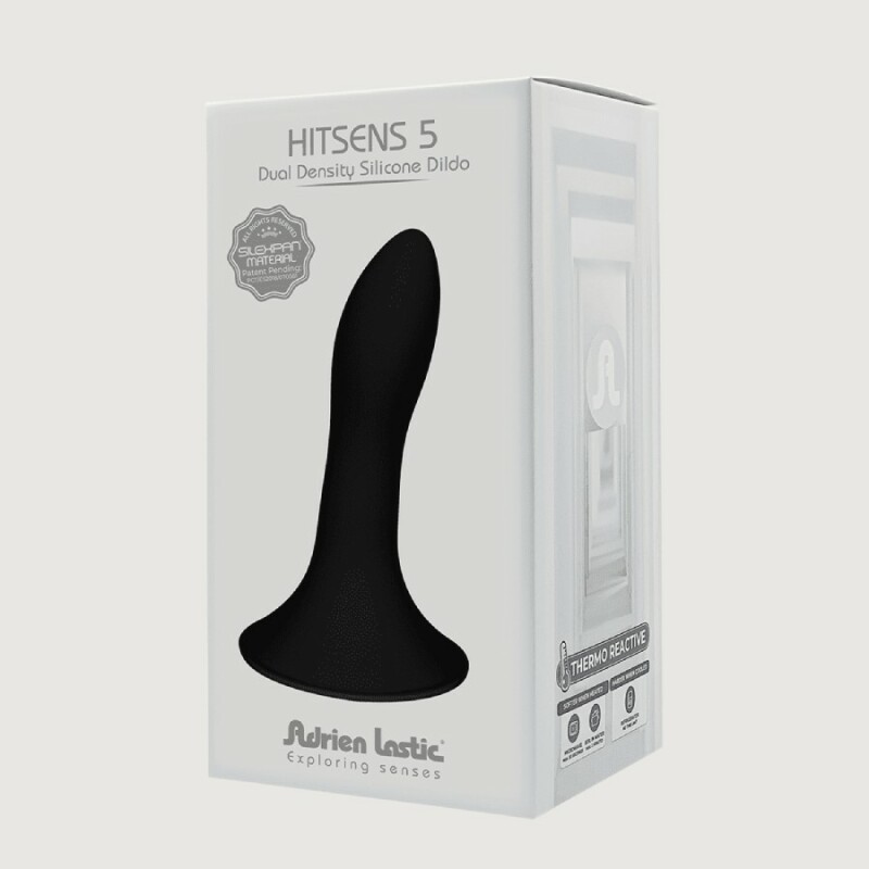 Фалоiмiтатор Adrien Lastic Hitsens 5 термореативний, чорний, 12,9 х 2.4 см - Изображение 1