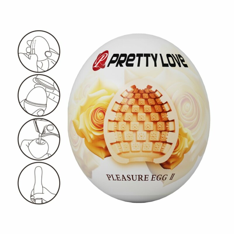 Мастурбатор яйце Pretty Love Pleasure Egg бежевий, 5.5 х 5 см - Зображення 2