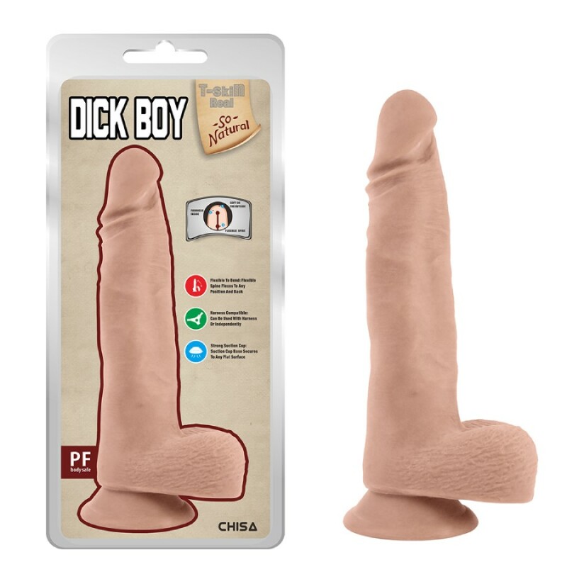 Фаломітатор реалістичний Chisa Dick Boy на присосці, бежевий, 22 х 4.4 см