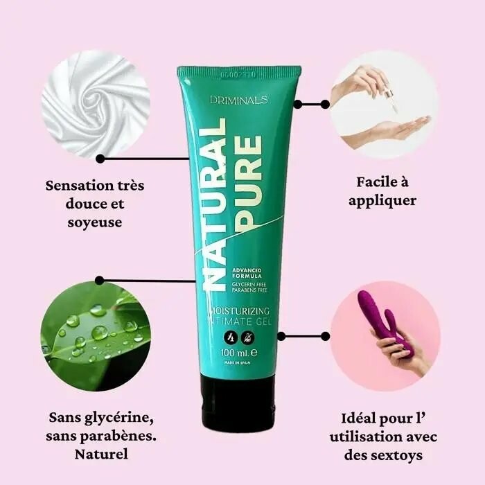 Лубрикант для чутливої шкіри Driminals Natural Pure на водній основі, 100 мл - Изображение 2