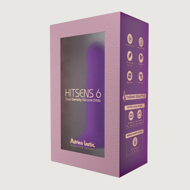 Фалоімітатор Adrien Lastic Hitsens 6 термореактивний, фіолетовий, 13.5 х 3.3 см - Изображение 5