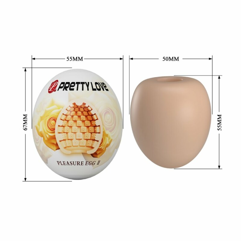Мастурбатор яйце Pretty Love Pleasure Egg бежевий, 5.5 х 5 см - Зображення 6