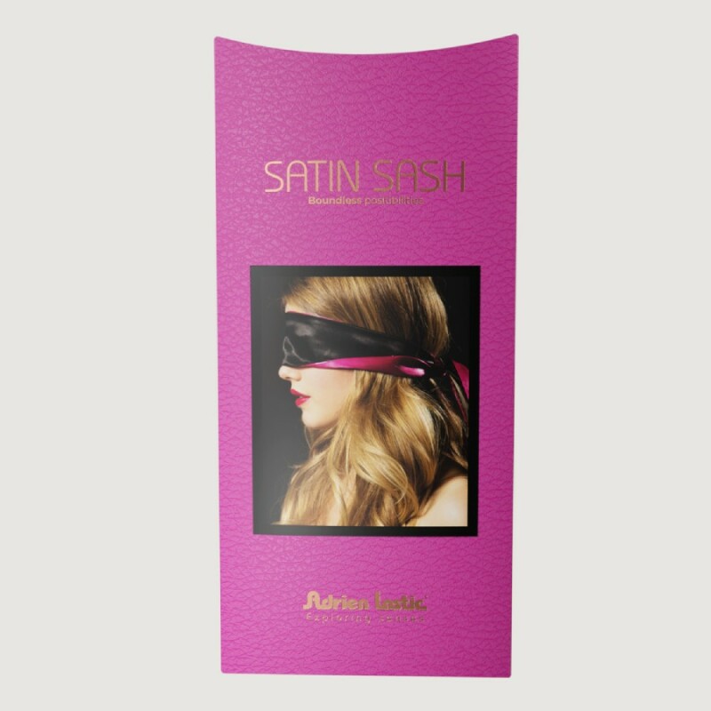 Пов`язка на очi та руки Adrien Lastic Satin Sash чорно-рожева, 135 x 6.5 см - Зображення 5