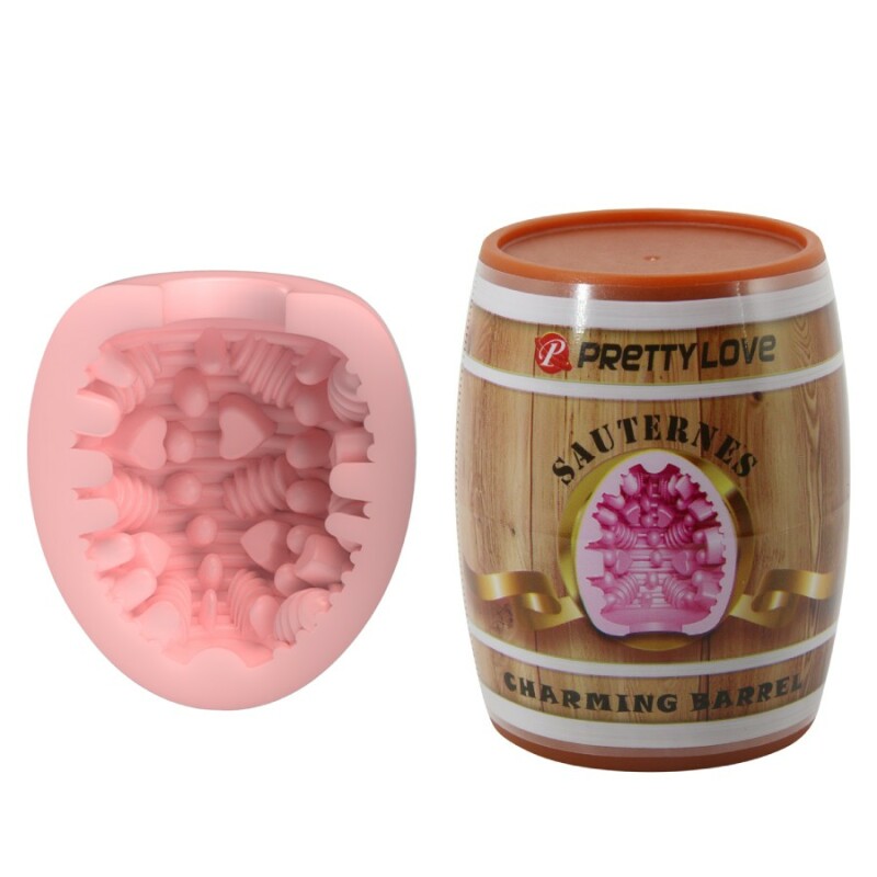 Мастурбатор Pretty Love Sauternes у вигляді діжки, рожевий, 5.5 х 5 см