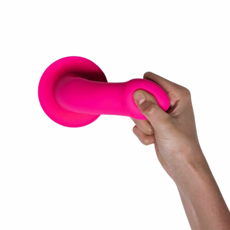 Фалоiмiтатор термореактивний Hitsens 2 Adrien Lastic подвійної щільності, на присосці, рожевий, 16.8 х 3.7 см - Изображение 3