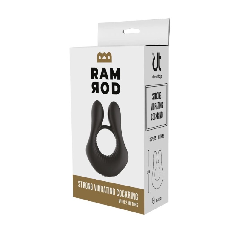 Ерекційне віброкільце Dreamtoys Ramrod чорне, 7.4 х 5.3 см - Зображення 1