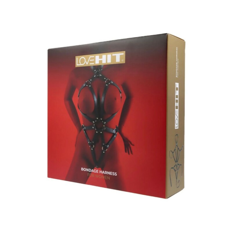 Портупея Love Hit з декоративними заклепками, чорна, One Size - Зображення 1