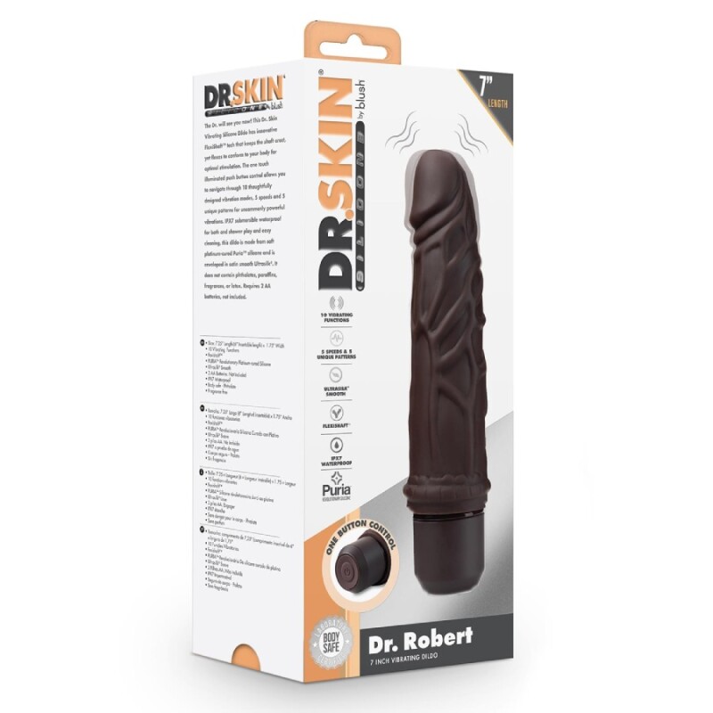 Вібратор реалістичний Blush Dr. Robert коричневий, 19 х 4.4 см - Зображення 1