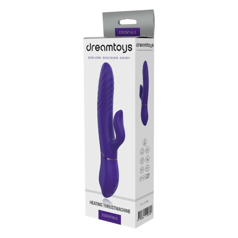 Вібратор-кролик для клітора Dreamtoys Thrustmachine з підігрівом, фіолетовий, 22 х 3.3 - Зображення 1