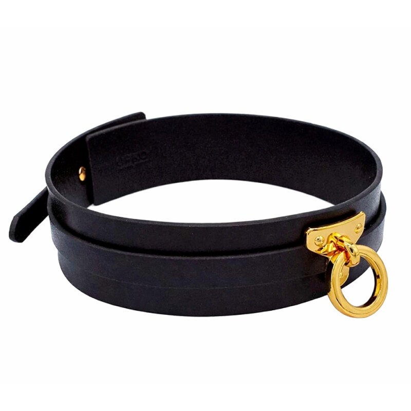 Нашийник-чокер з кільцем, італійська шкіра Leather Cosplay Choker UPKO, для чоловіків, розмір L