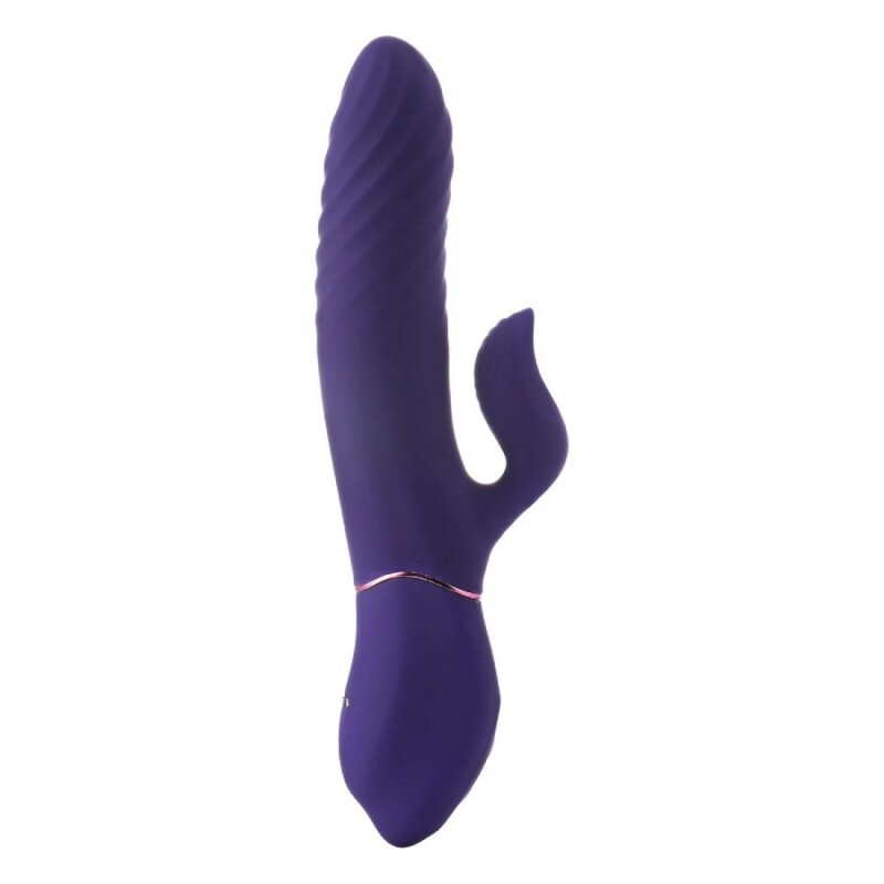 Вібратор-кролик для клітора Dreamtoys Thrustmachine з підігрівом, фіолетовий, 22 х 3.3 - Зображення 3