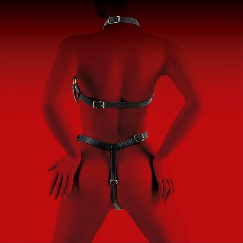 Портупея Love Hit з декоративними заклепками, чорна, One Size - Зображення 3