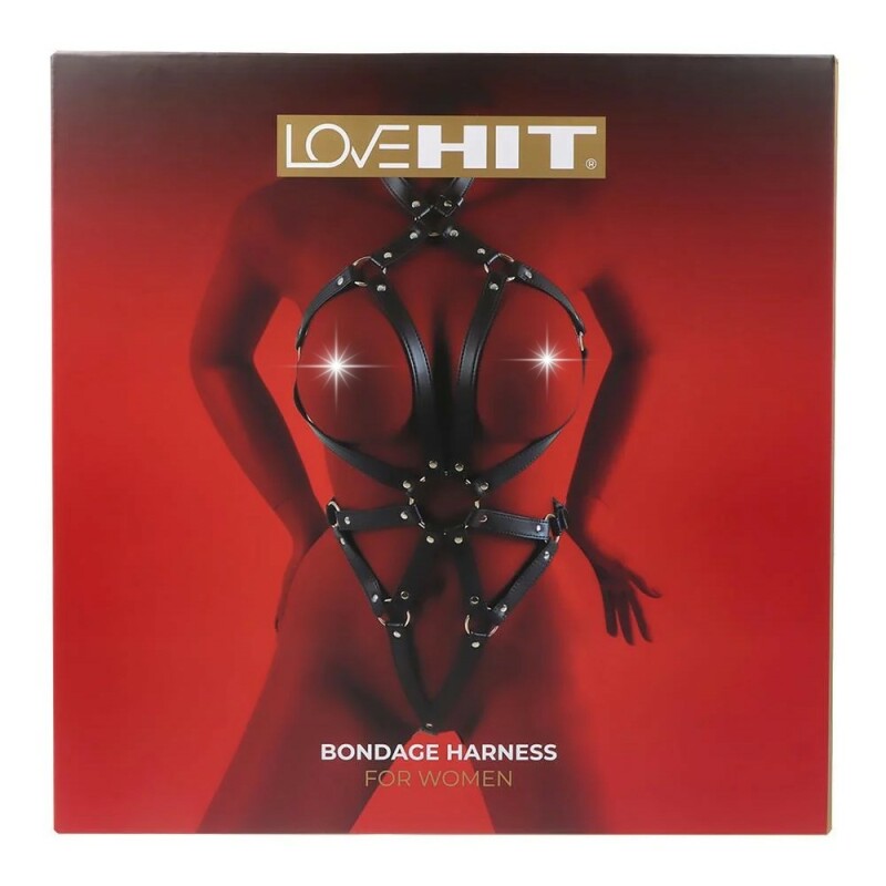 Портупея Love Hit з декоративними заклепками, чорна, One Size - Зображення 4