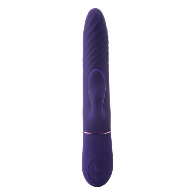 Вібратор-кролик для клітора Dreamtoys Thrustmachine з підігрівом, фіолетовий, 22 х 3.3 - Зображення 5