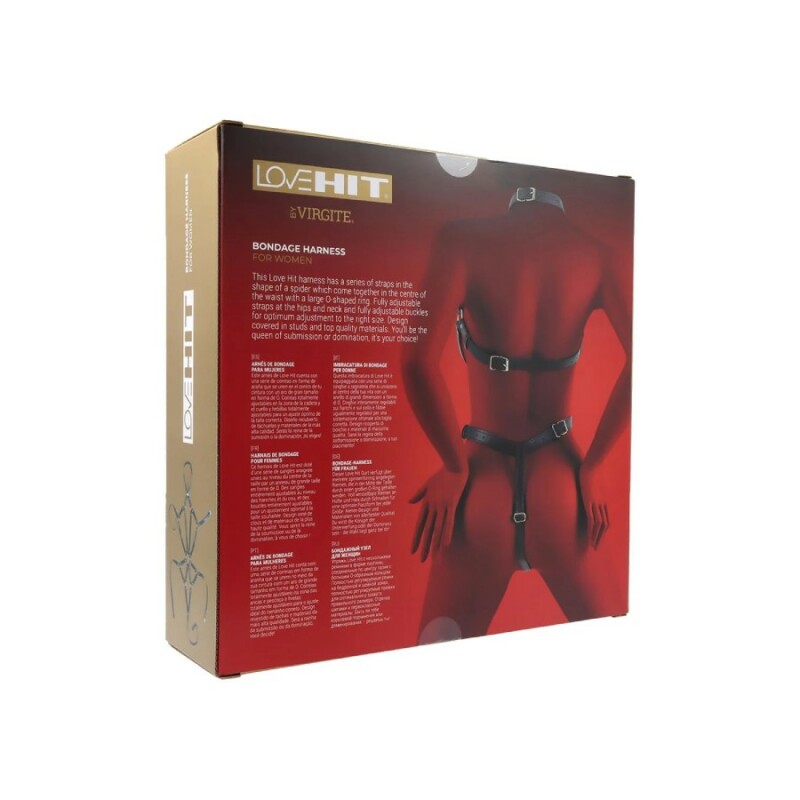 Портупея Love Hit з декоративними заклепками, чорна, One Size - Зображення 5