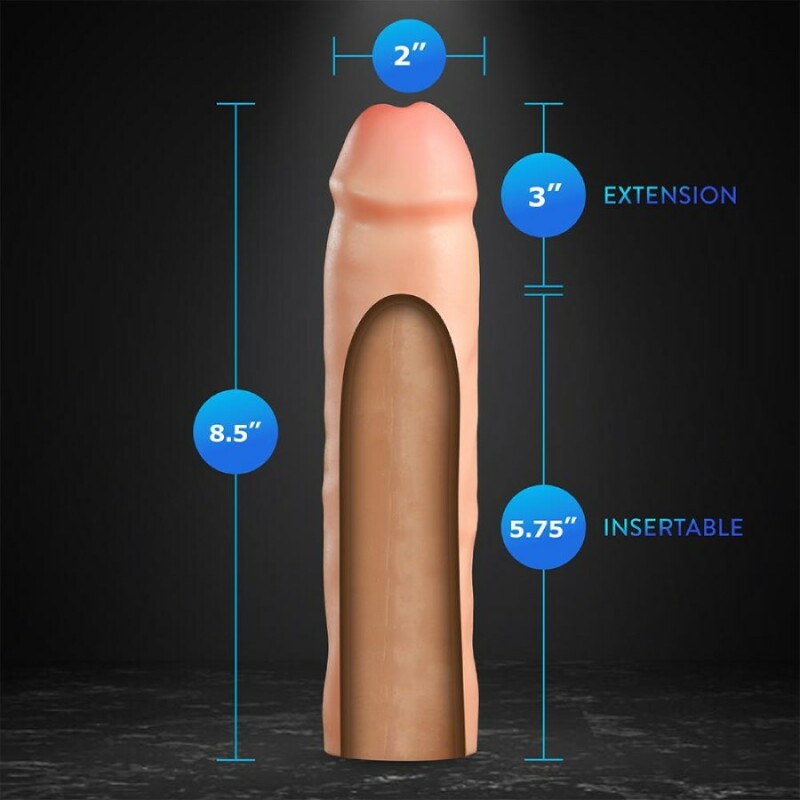 Насадка на пеніс реалістична Blush Performance Plus бежева, 21.6 х 5 см - Изображение 6