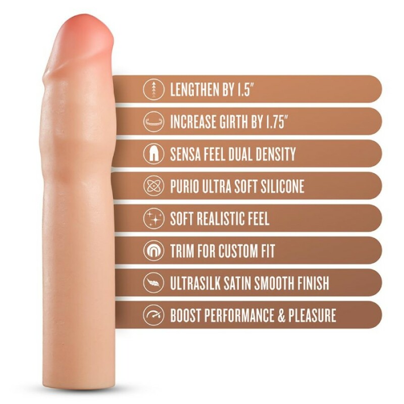 Насадка на пеніс реалістична Blush Performance Plus бежева, 17.7 х 4.4 см - Изображение 7