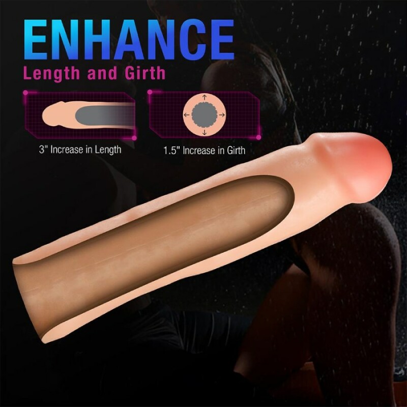 Насадка на пеніс реалістична Blush Performance Plus бежева, 21.6 х 5 см - Изображение 8