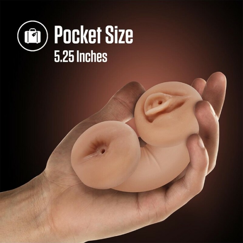 Мастурбатор Blush Tasha вагіна та анус, бежевий, 13.3 х 7 см - Зображення 8