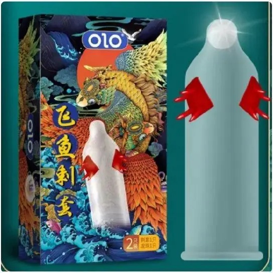 Презерватив з вусиками Olo FLYING KOI з кулькою, 1 шт - Зображення 8