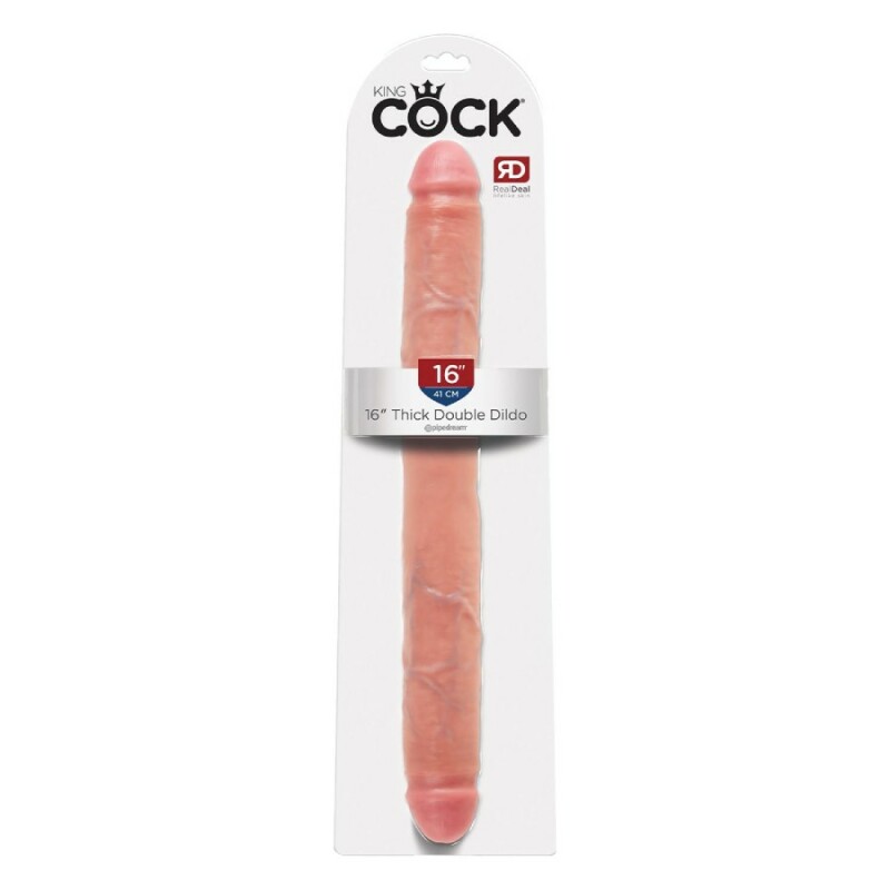 Фалоімітатор подвійний Pipedream King Cock бежевий, 40.6 х 4.6 см