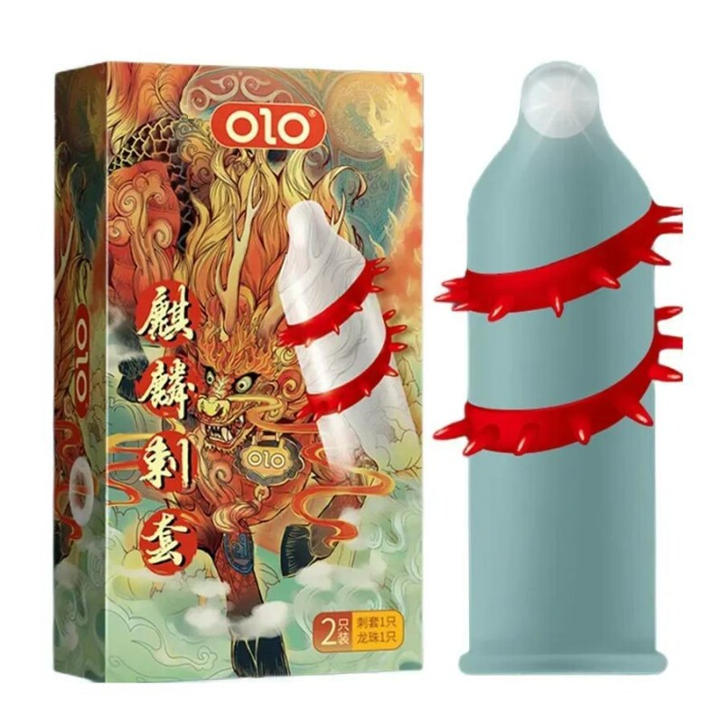 Презерватив OLO Genbu Dragon з вусиками та кулькою, 1 шт - Зображення 4