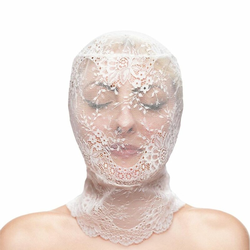 Маска на все обличчя мереживна NS Novelties Fetish &amp; Fashion Lace Hood біла, OS