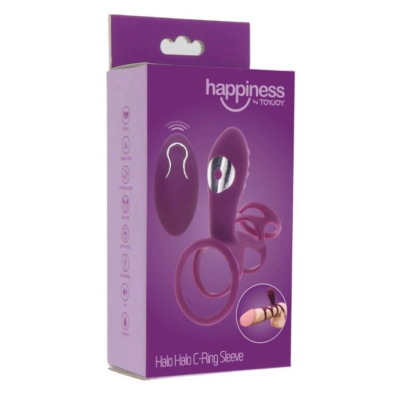 Вібронасадка на пеніс Toy Joy Halo зі стимуляцією клітора, фіолетова, 6.2 х 5 см - Изображение 1