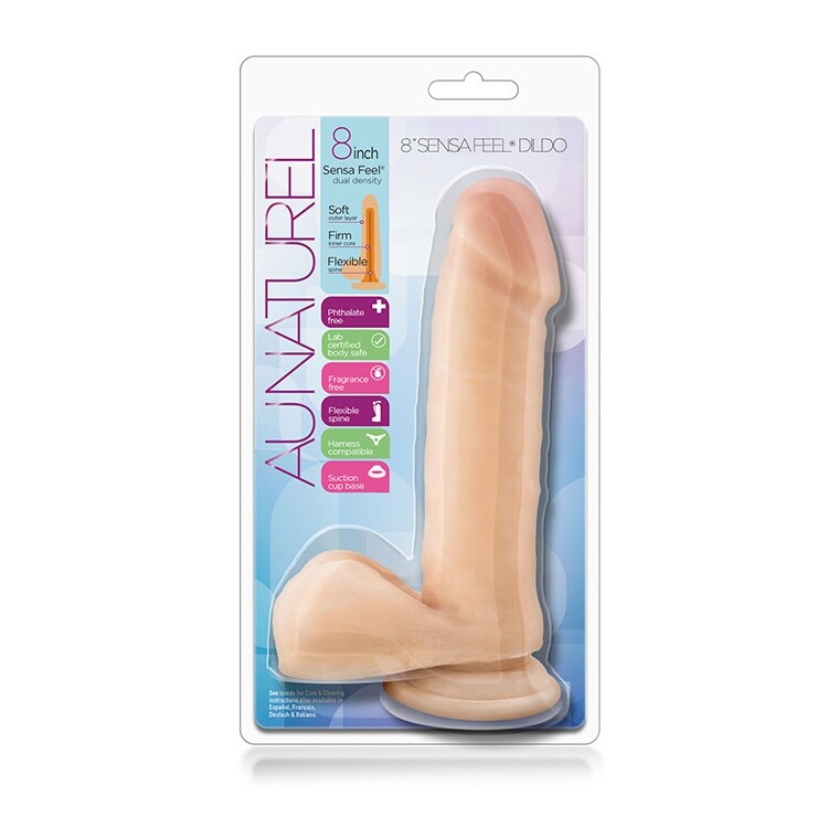 Фалоімітатор з кібершкіри Blush Sensa Feel на присосці, бежевий, 20.3 х 4.5 см - Зображення 2