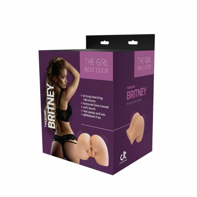 Мастурбатор реалістичний вагіна та анус Dreamtoys Britney з функцією тверка, бежевий, 24 х 5 см - Изображение 1