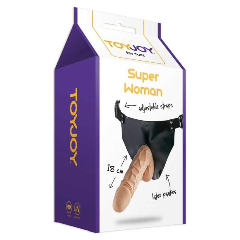 Страпон Toy Joy Superwoman бежевий, 18 х 4.5 см - Изображение 1
