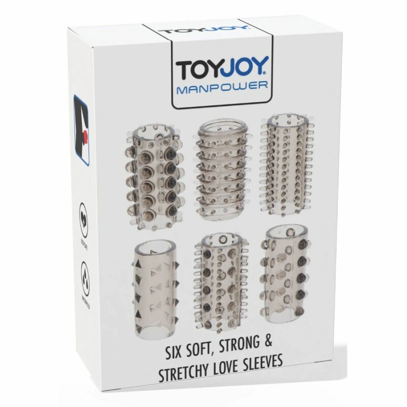 Набір насадок на пеніс Toy Joy Manpower сірий, 6 шт - Изображение 1