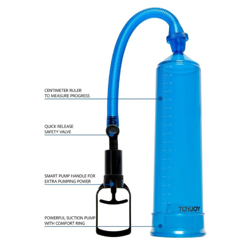 Вакуумна помпа для члена Toy Joy Power Pump механічна, синя, 23 х 5.5 см - Изображение 2