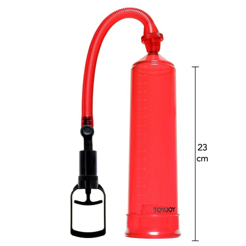 Вакуумна помпа для члена Toy Joy Power Pump механічна, червона, 23 х 5.5 см
