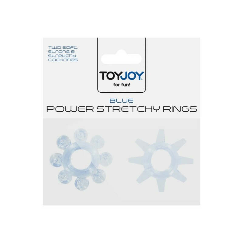 Ерекційні кільця Toy Joy Power Stretchy Rings блакитні, 2 шт - Зображення 1