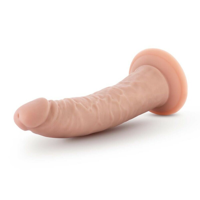Фалоімітатор реалістичний з хребтом Blush Dr. Skin на присосці, кібершкіра, бежевий, 19 х 3.8 см - Изображение 3