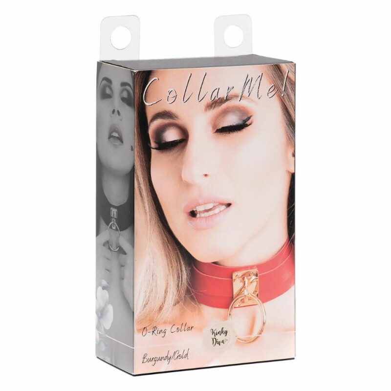 Нашийник з кільцем Kinky Diva O-Ring Collar Red/Gold червоний з золотими деталями - Изображение 1