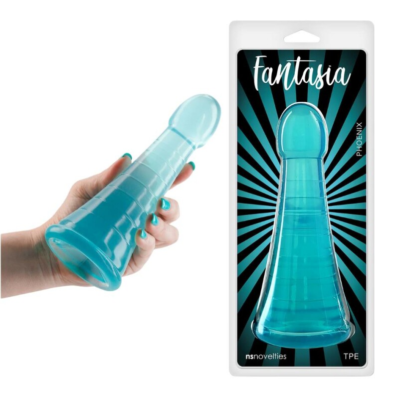 Фалоімітатор конус Fantasia Phoenix NS Novelties для фістингу, бірюзовий, 19.2 см х до 7.1 см