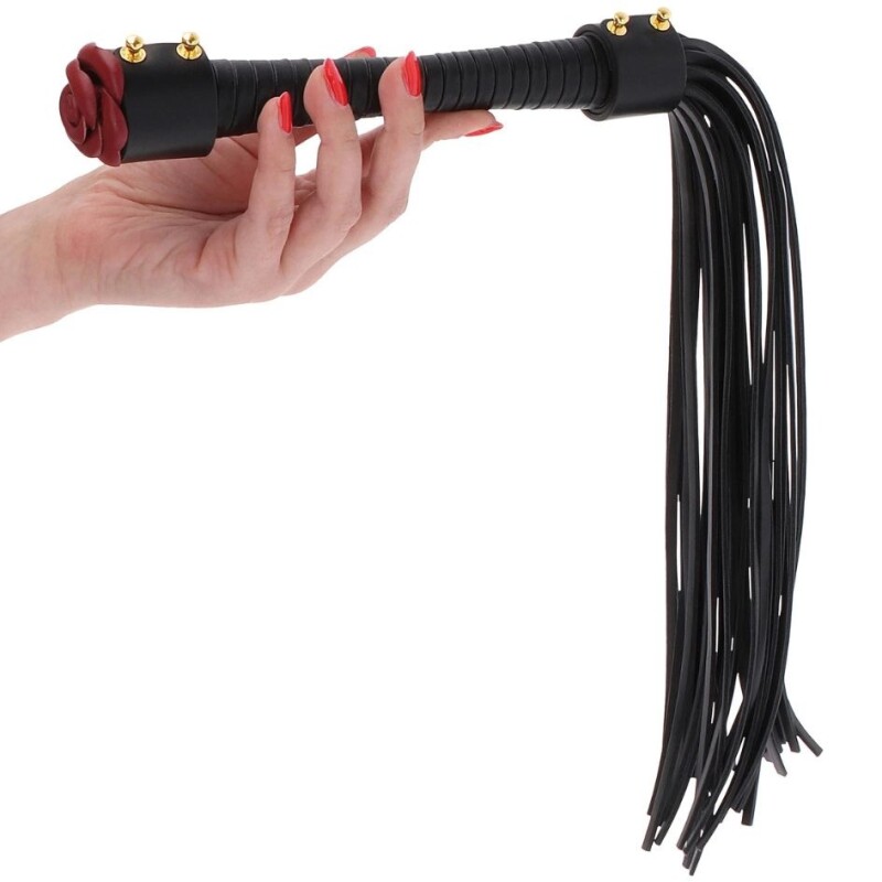 Флогер з трояндою на ручці Taboom Wild Roses Whip чорний - Изображение 4