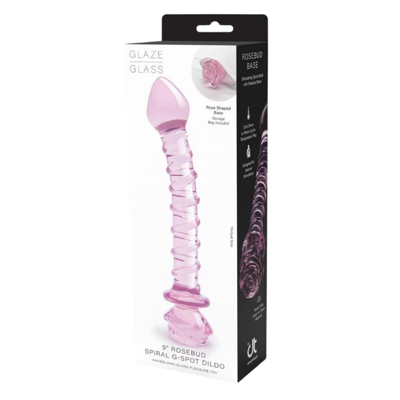 Фалоімітатор зі скла для точки G Dreamtoys Glaze Glass Rosebud рожевий, 22.8 х 4 см - Изображение 9