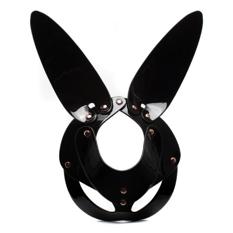 Маска кролика Kinky Diva з веганської шкіри, чорна, One Size - Изображение 1
