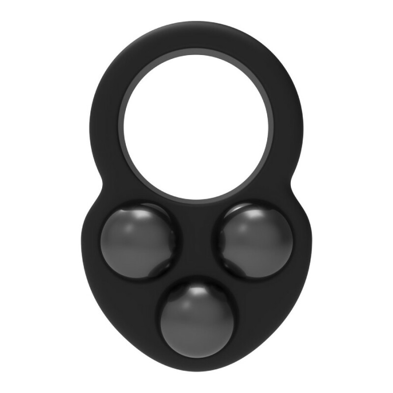 Ерекційне кільце Dream Toys Ramrod з трьома обтяжувачами, чорне, 7.5 х 3.3 см