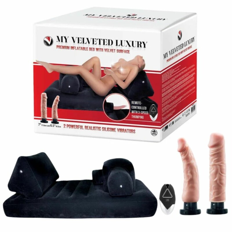 Надувне ліжко і секс-машина NMC RealisticX My Velveted Luxury, синя