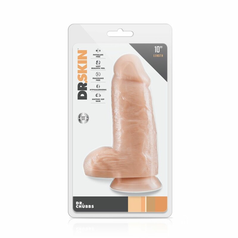 Фалоімітатор великий Blush Dr. Skin Vanilla бежевий, 25.4 х 8.2 см - Изображение 1