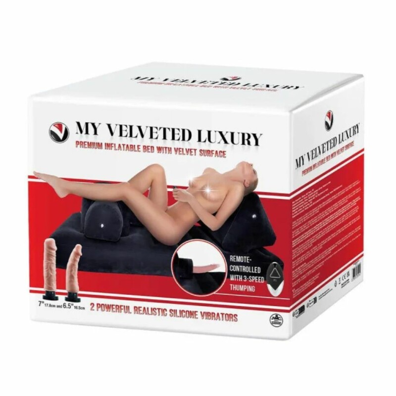 Надувне ліжко і секс-машина NMC RealisticX My Velveted Luxury, синя - Изображение 2