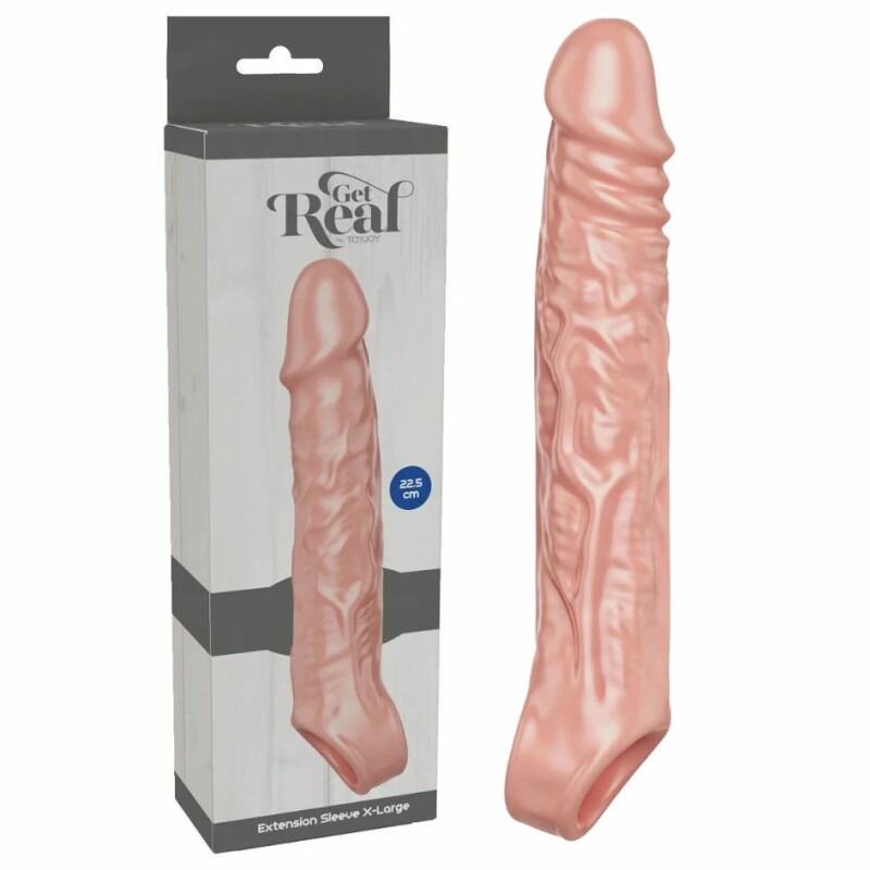 Реалістична насадка на пеніс ToyJoy Get Real Extension Sleeve XL, подовжуюча, бежева, 22.5 х 4 см