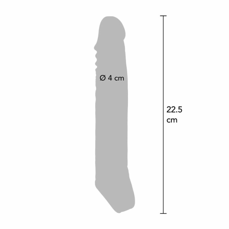 Реалістична насадка на пеніс ToyJoy Get Real Extension Sleeve XL, подовжуюча, бежева, 22.5 х 4 см - Зображення 3