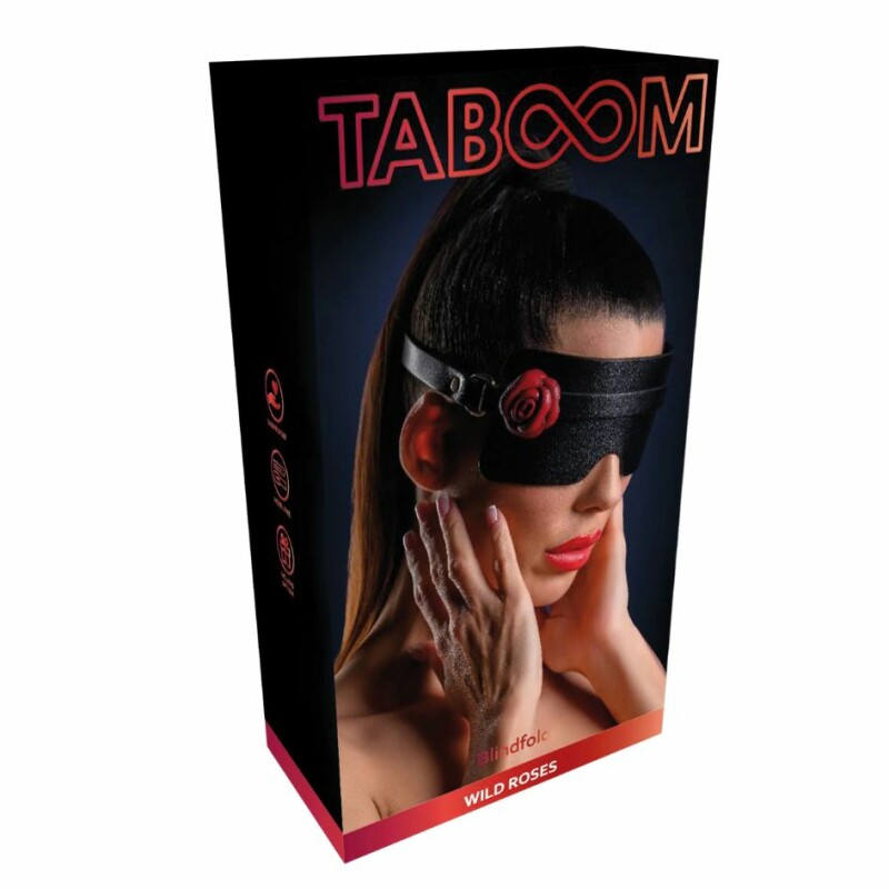 Маска на очі Taboom Wild Roses Mask з  трояндою, чорна - Зображення 1