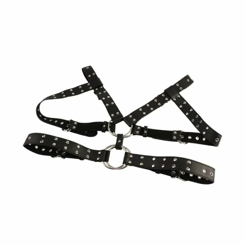 Портупея-бондаж Chisa BEHAVE! Luxury Fetish зі штучної шкіри, чорна, One Size - Зображення 1