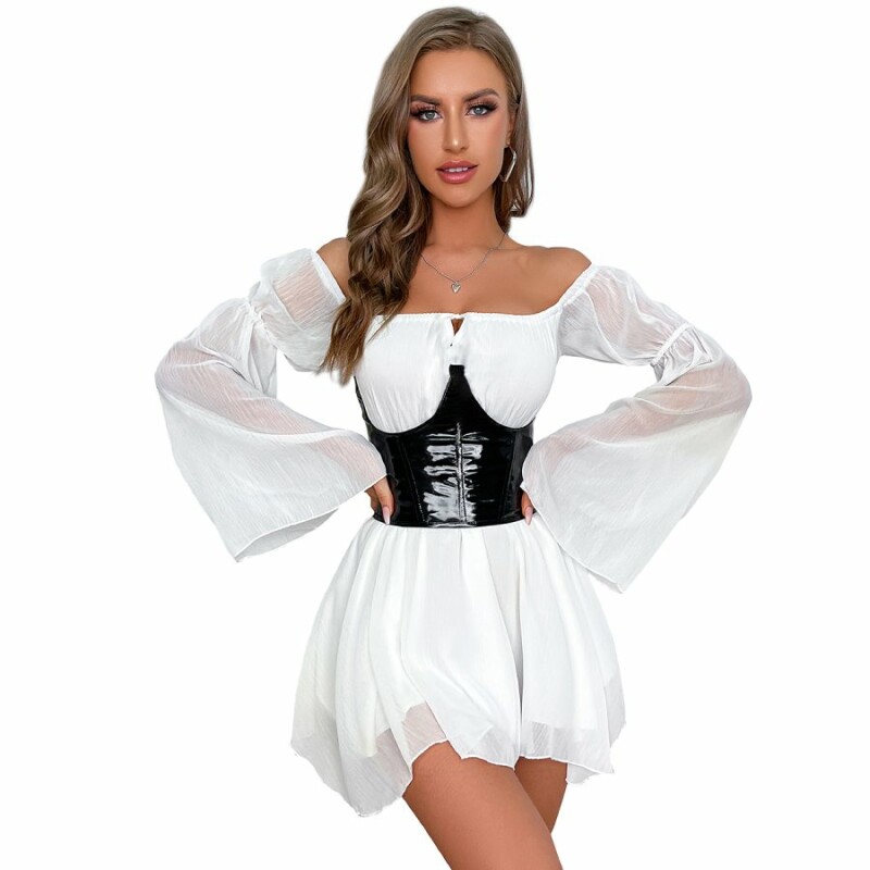Корсет зі штучної шкіри Star Night з трусиками, чорний, XL - Зображення 2